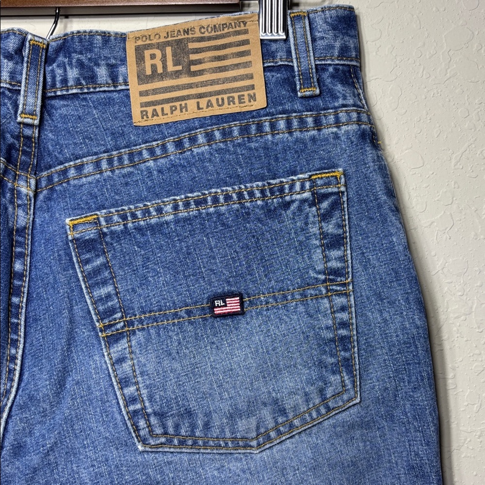 Vtg 90s Polo Jeans Co Ralph Lauren High Rise bootcut Jean Light Wash.Size9/10X32 - Picture 6 of 9